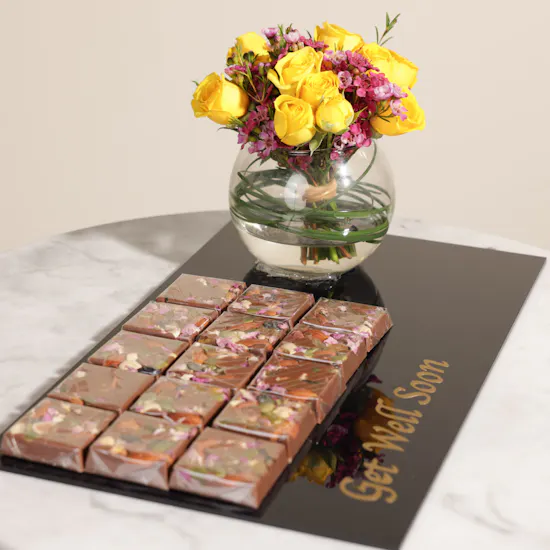 Floward Get Well Soon Chocolates | Rose Vase