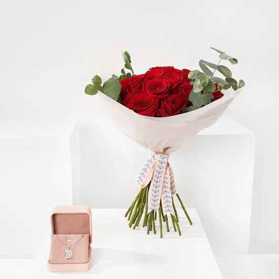Floward Letter N Silver Necklace | Delight Roses