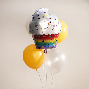 Happy Birthday Cupcake Balloons Set