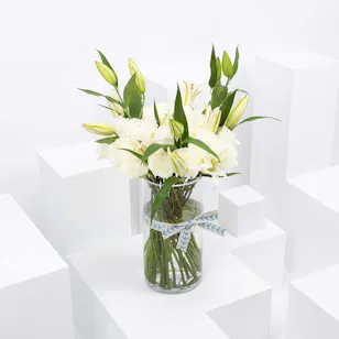 Lily and Roses | Glass Vase 