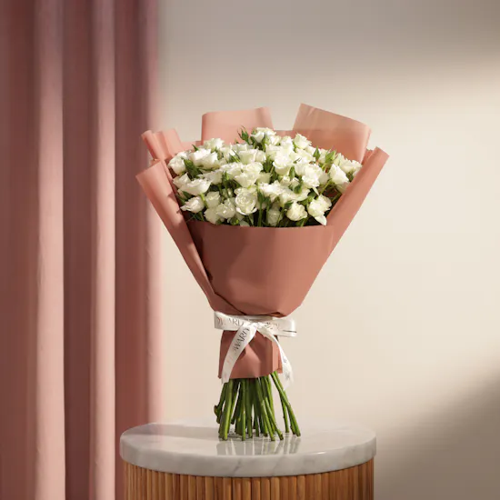 White Aura Roses Bouquet
