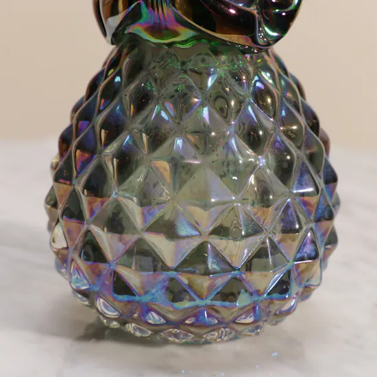 Blue Pineapples Glass Vase
