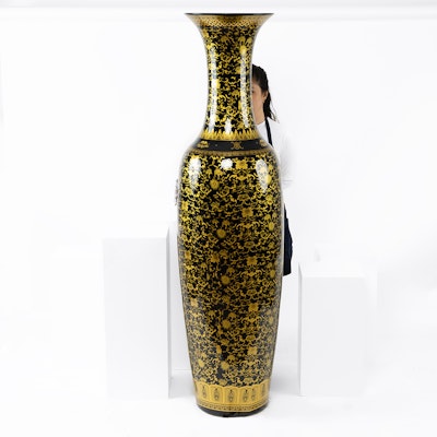 Magnificent Black and Gold Vase | 180 CM