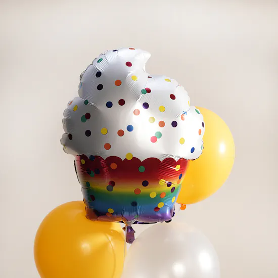 Happy Birthday Cupcake Balloons Set