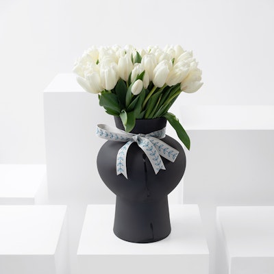 Elegant White Tulip Vase