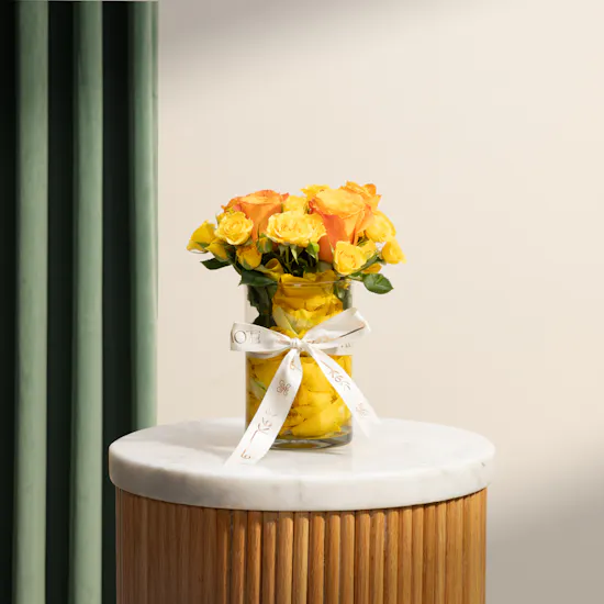 Golden Aura Flowers Vase