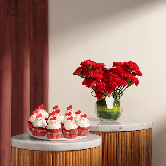 Floward Hearts Red Velvet Cupcakes | Endless Devotion Flowers