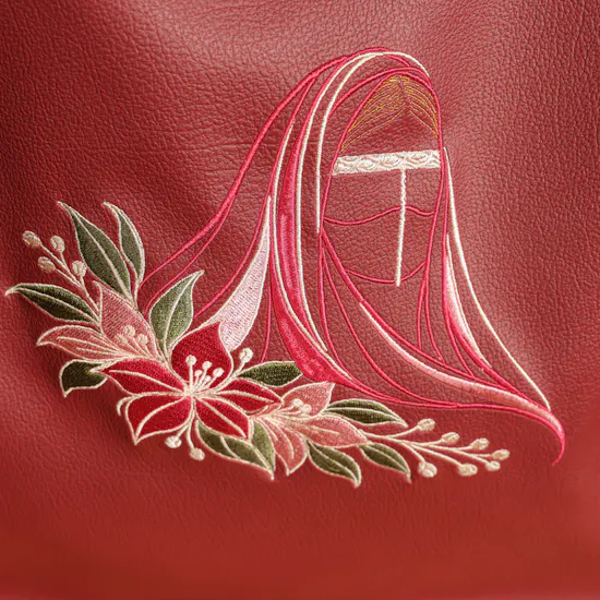 Glossy Touch Burgundy Omani Women’s Day Leather Bag