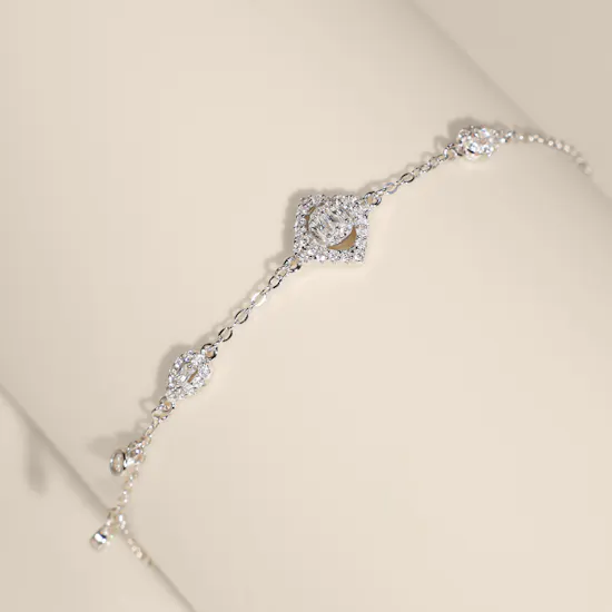 Hilia Dazzling Silver and Zircon Women's Bracelet