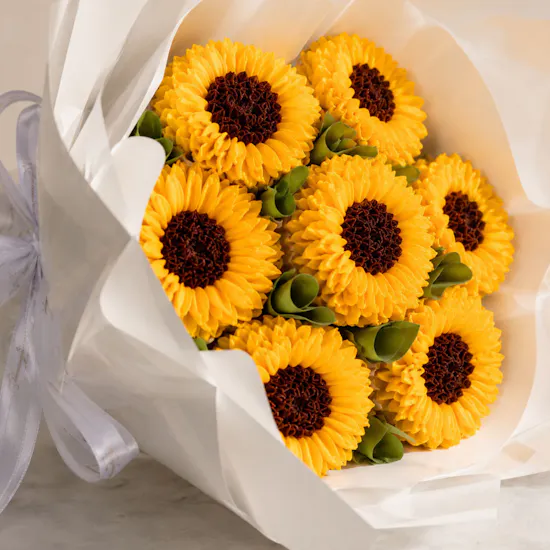 Gourmet Artistry Sunflower Cupcakes Bouquet
