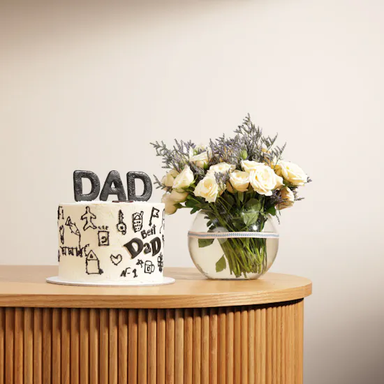 Crumbles Best Dad Cake | Peach Flowers