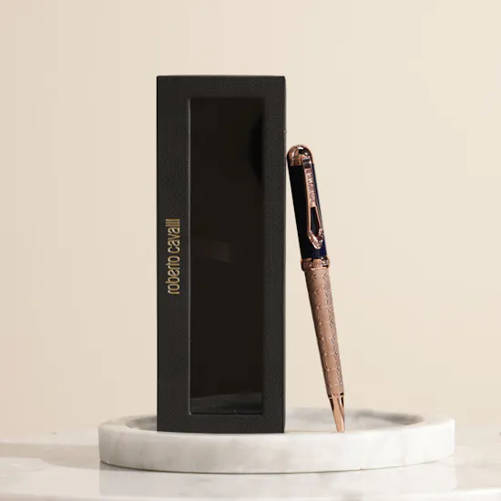 Roberto Cavalli Rose Gold and Black Pen