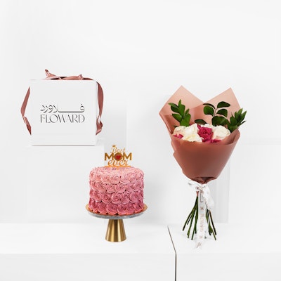 Floward Best Mom Cake | Rose Bouquet