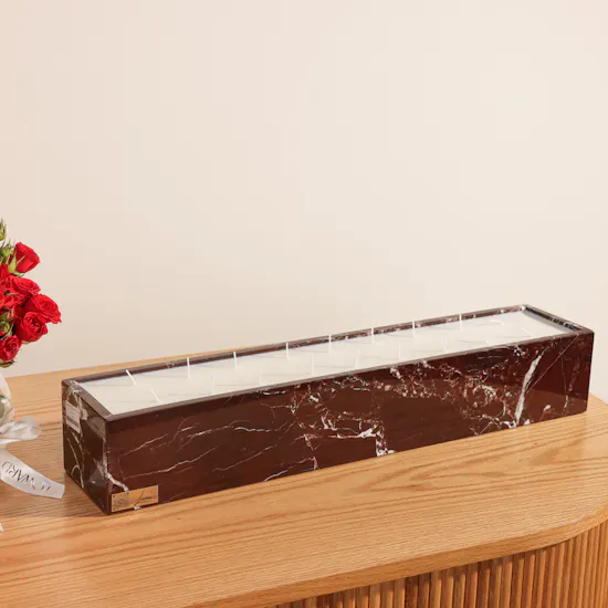 Lanai Lava Short Rectangle Candle | Elegant Flowers Vase