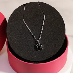 Tous Silver Onix Necklace 