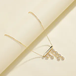 Velvet Desert Gold Lines North Drop Necklace Velvet Desert Gold Lines North Drop Necklace