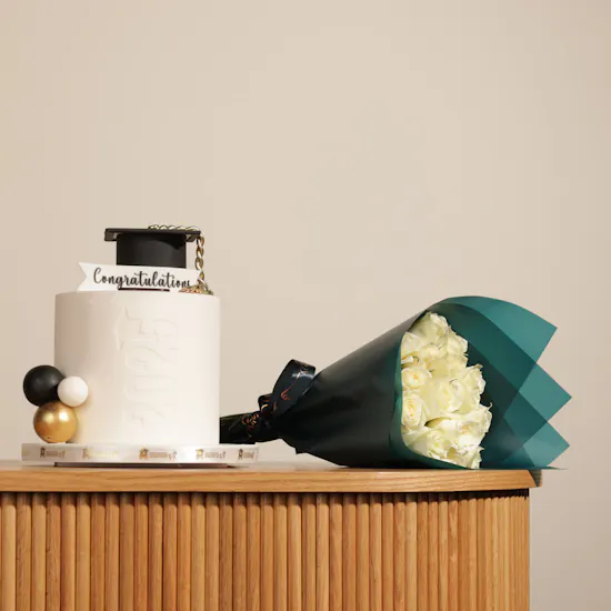 Decorating Memories Congrats for Grad 2025 Cake | Spring Breeze Bouquet