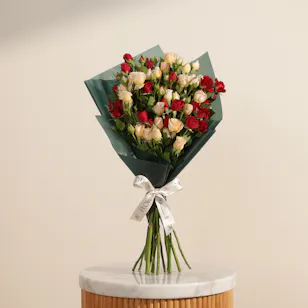 Gentle Flame Baby Roses Bouquet | 15 Flowers