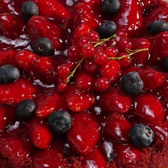 Secrets Red Velvet and Berry Cake