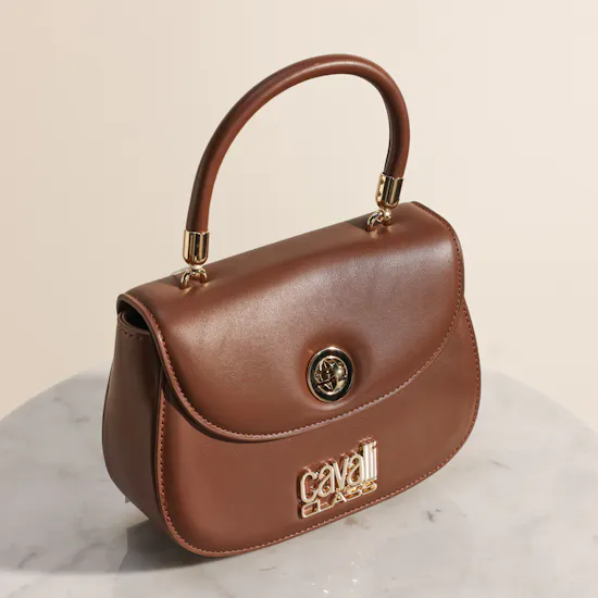 Cavalli Class Chestnut Leather Bag