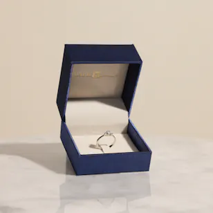 Lapis Trio of Pear Diamond Ring