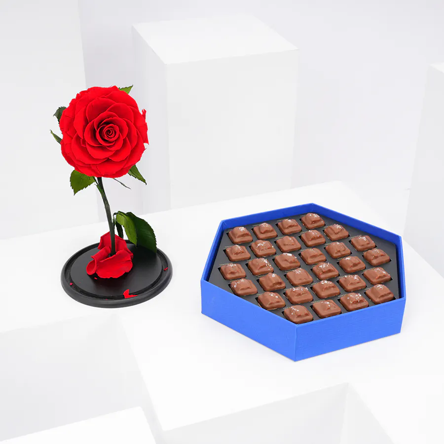 Red Preserved Rose with Hanoverian Chocolate  2