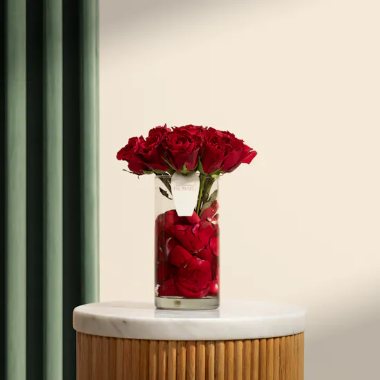 Timeless Charm Red Rose Vase