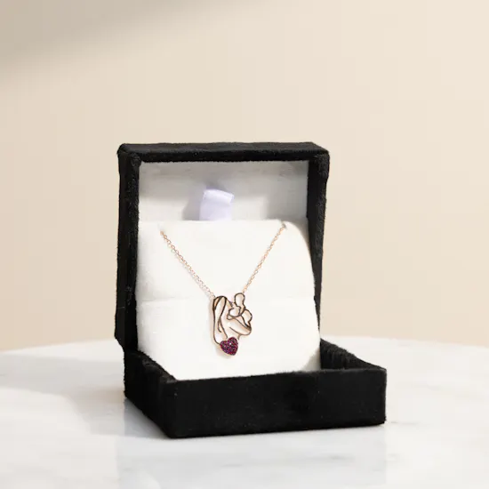Artsy Mom Love Rose Gold Plated Necklace