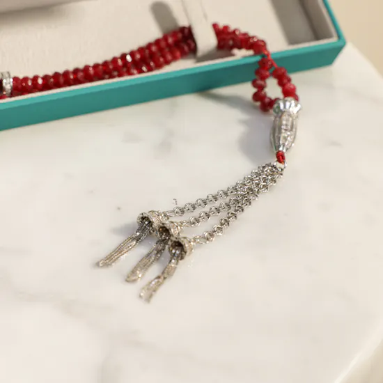 Fayandra Red Jad Stones Rosary