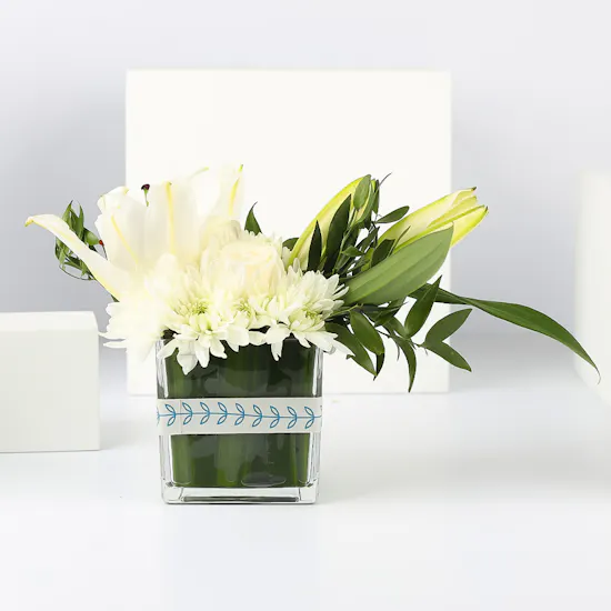 White Flowers Vase