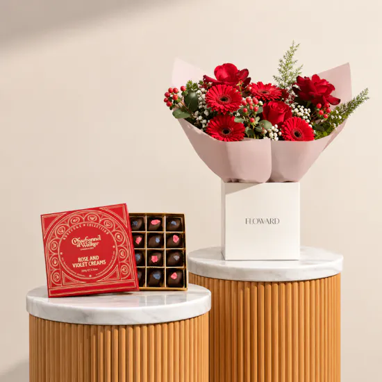 Charbonnel et Walker Rose and Violet Creams Chocolate Box | Red Love Bouquet