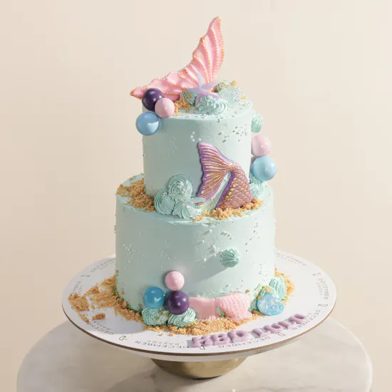 December Cake Personalized Mermaid Two Tier Cake