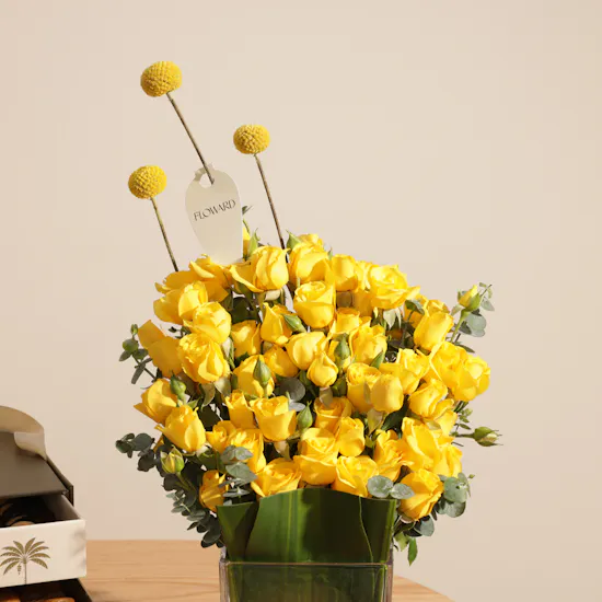 Golden Date Assorted Dates Box | Cheerful Flower Vase