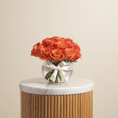 Sunny Orange Roses Vase | 25 Roses Sunny Orange Roses Vase | 25 Roses