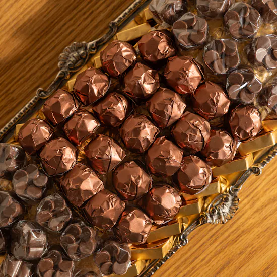 Floward Floral Silver Chocolate Tray