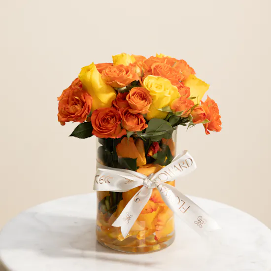 Orange and Yellow Rose Vase