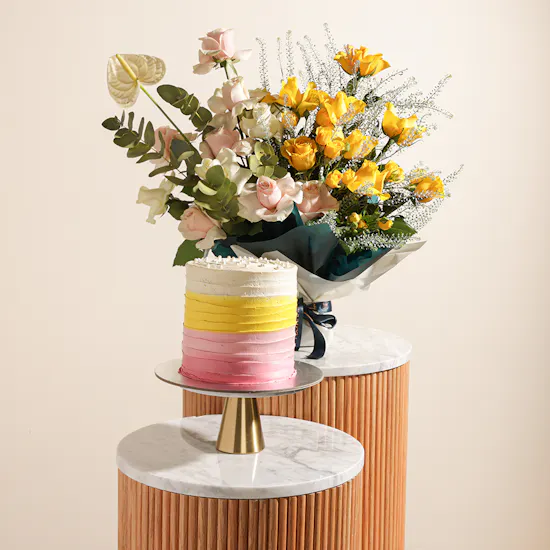 Floward Hazelnut & Chocolate Cake | Happy Birthday Flowers Bouquet