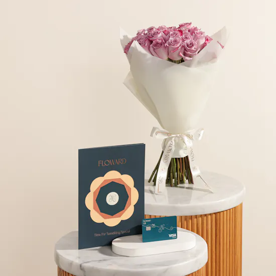 Floward Card 50 KWD | It’s A Girl Pink Flower Bouquet