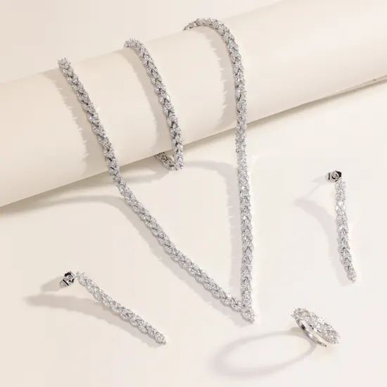 Alvira Wedding Zerconia White Gold Plated Jewelry Set