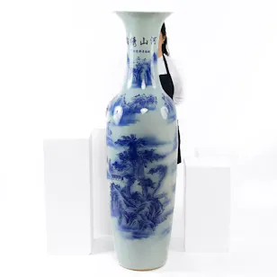 White And Blue Floor Vase | 160 cm