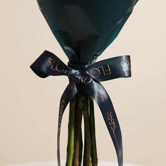 Shiny Orange Roses Bouquet | 12 Roses