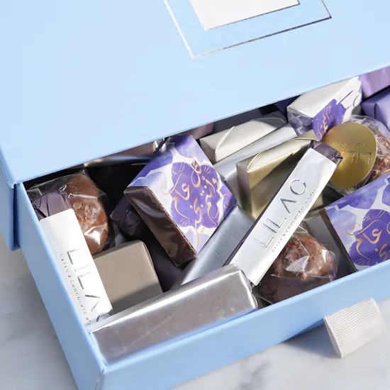 Lilac Eid Wrapped Chocolate Box