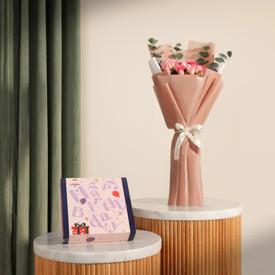 Hanoverian Happy Birthday Caramel Chocolate Box | Joyful Flowers Bouquet
