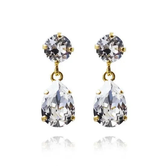 Caroline Mini Drop Earrings |Crystal