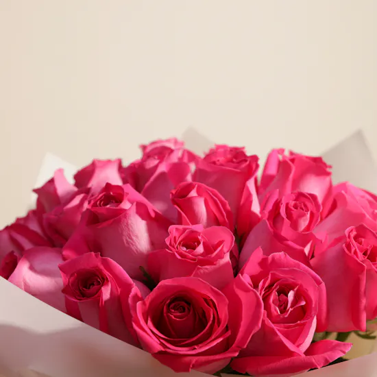 Fuchsia Roses Bouquet | 35 Flowers