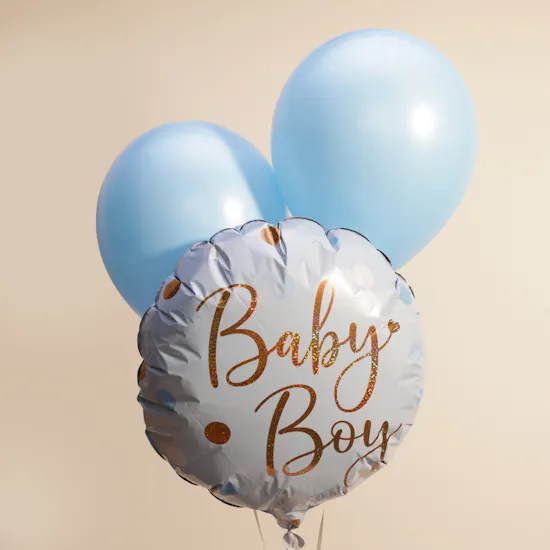Baby Boy Balloons | Delicate Flowers Vase