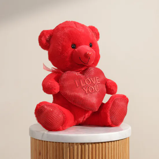 Floward Medium Red Teddy Bear With I Love You Heart