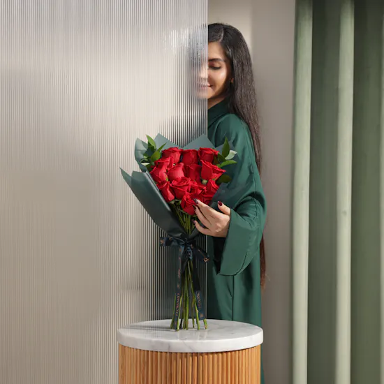 Imperial Love Red Roses Bouquet | 15 Flowers