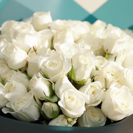 Angelic White Baby Rose Bouquet | 18 Flowers