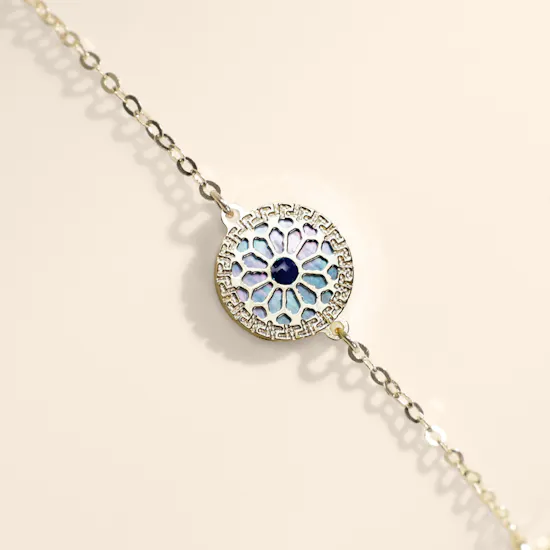 Damas Amelia Athens Gold with Blue and White Mother of Pearl Bracelet